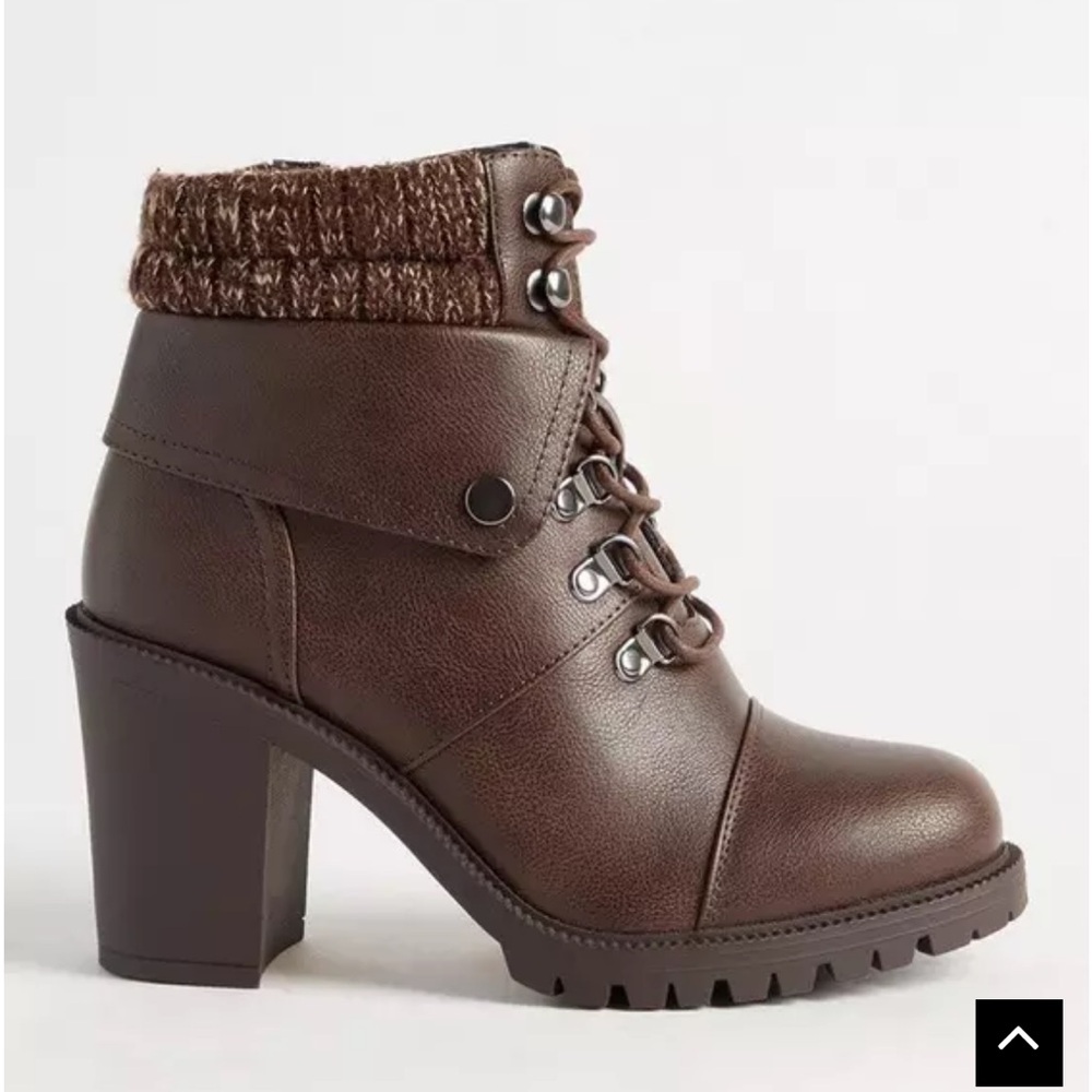 Heeled Lace-Up Hiking Style Boots